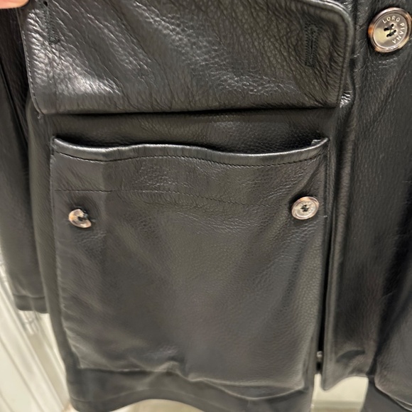 Loro Piana Men's Leather/Cashmere Coat - Picture 5 of 15